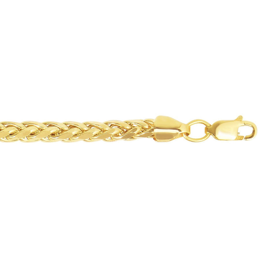 14k Yellow Gold Diamond Cut Round Franco Bracelet (4.10 mm)