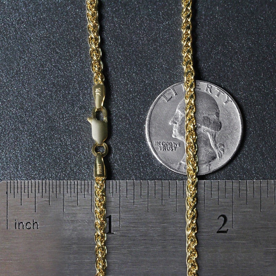 14k Yellow Gold Light Weight Wheat Chain (2.80 mm)