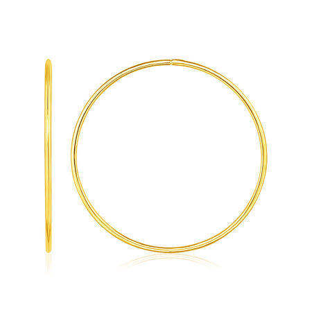Endless Hoop Style Earrings in 14K Yellow Gold(1.2x35mm)