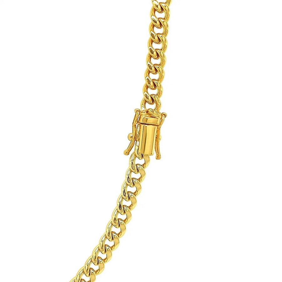 14k Yellow Gold Semi Solid Miami Cuban Chain (4.50 mm)