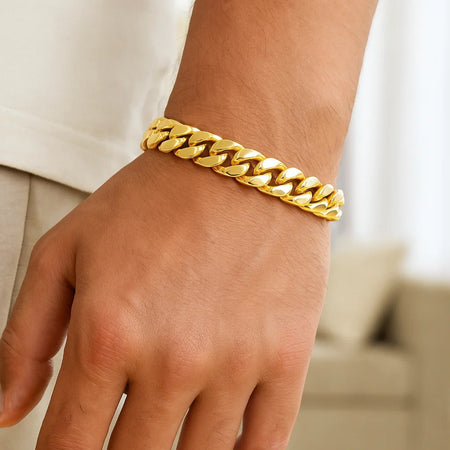 14k Yellow Gold Classic Miami Cuban Solid Bracelet (8.20 mm)