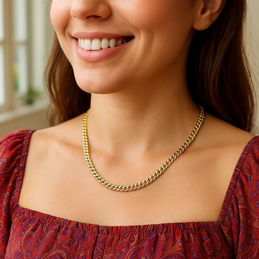 14k Yellow Gold Semi Solid Miami Cuban Chain (5.00 mm)