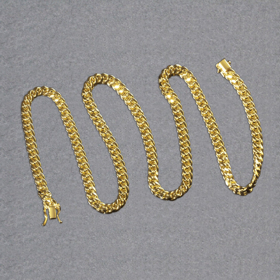 14k Yellow Gold Semi Solid Miami Cuban Chain (5.00 mm)
