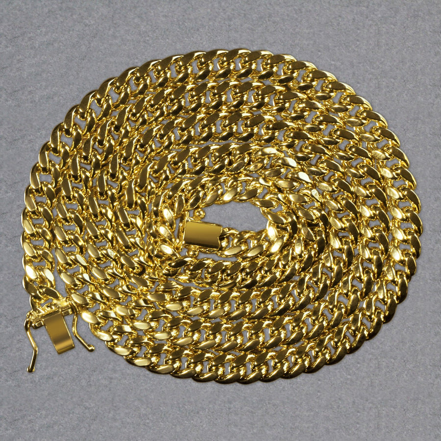 14k Yellow Gold Semi Solid Miami Cuban Chain (5.00 mm)