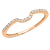 0.11 Carat (Ctw) round White Diamond Ladies Wedding Anniversary Guard Ring Band, 14K Gold
