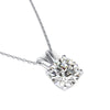 0.7 Carat 14K White Gold Cushion Diamond Solitaire Pendant Necklace H Color SI1 Clarity W/ 18
