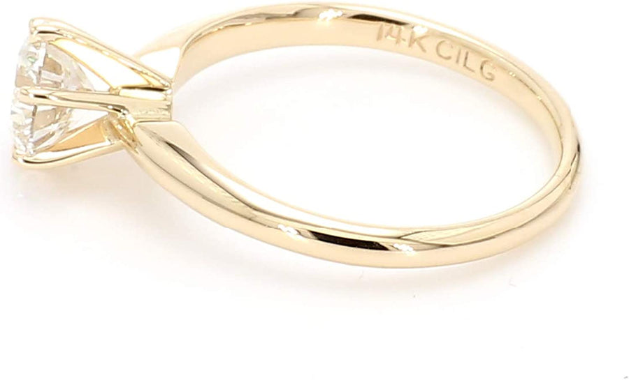 0.50Ct Engagement Ring 14K Yellow Gold Lab-Grown Diamond Solitaire Wedding (I-J Color, VS2-SI1 Clarity)