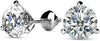 1.5 Carat 14K White Gold Solitaire Diamond Stud Earrings round Brilliant Shape 3 Prong Screw Back (I-J Color, I2 Clarity)
