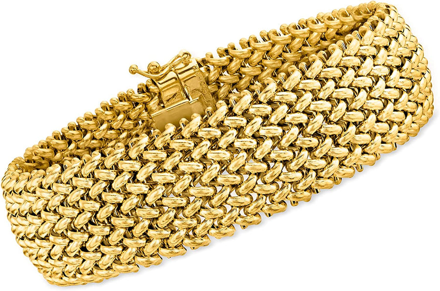 Italian 18Kt Yellow Gold Riso Bracelet