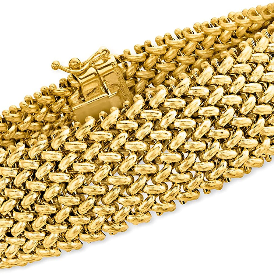 Italian 18Kt Yellow Gold Riso Bracelet