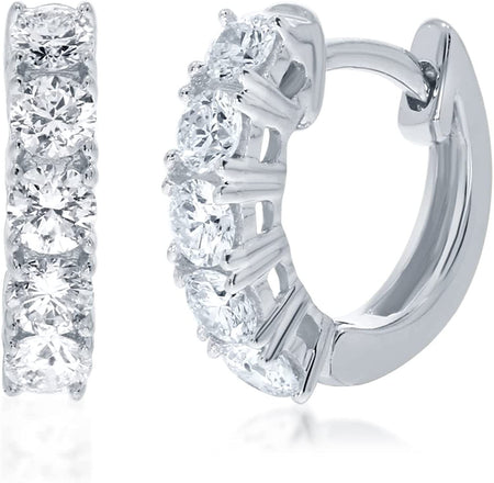 1-5 Carat Huggies Hoop Diamond Earrings 14K Gold Premium Collection