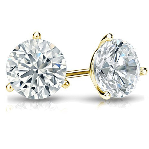 1.5 Carat Solitaire Diamond Stud Earrings round Brilliant Shape 3 Prong Screw Back (I-J Color, VS1-VS2 Clarity)