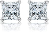 1/2-2 Carat Total Weight Princess Diamond Stud Earrings 4 Prong Screw Back (G-H Color VS1-VS2 Clarity)