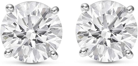 1/4-2 Carat Total Weight round Diamond Stud Earrings 4 Prong Push Back (H-I Color SI2-I1 Clarity)