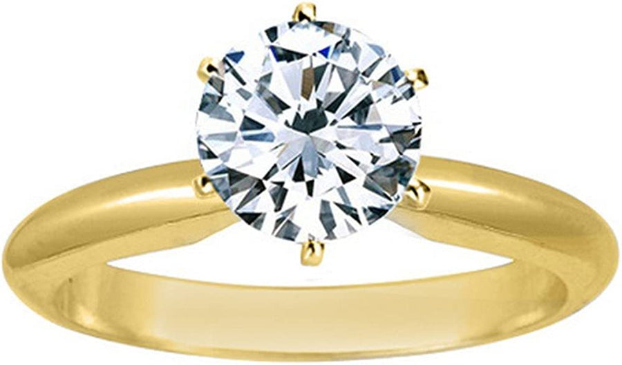 1/2 Carat round Cut Diamond Solitaire Engagement Ring 14K White Gold 6 Prong (J-K, I2, 0.50 C.T.W) Very Good Cut