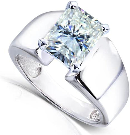 Radiant-Cut Moissanite Solitaire Engagement Ring 2 3/4 CTW 14K White Gold