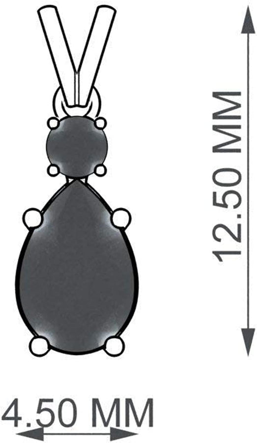 Natural and Certified Pear Cut Gemstone and Diamond Drop Petite Necklace in 14K White Gold | 0.43 Carat Pendant with Chain