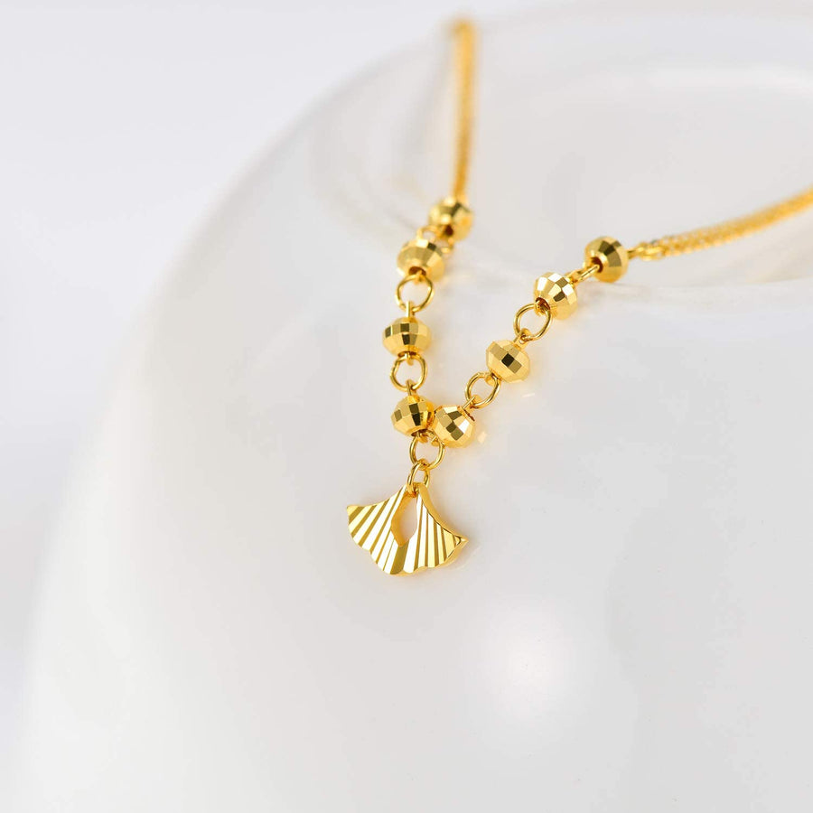 18K Solid Gold Bracelet for Women, Dainty Real Gold Beads Ball Adjustable Chain Bracelet Fine Jewelry Anniversary Christmas Gift for Her, Wife, Mom, Girls, 6.5