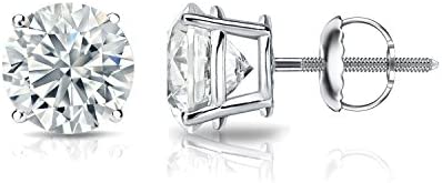 1/4 to 1 Cttw VS2-SI1 Certified Diamond Stud Earrings 14K White Gold Screw Backs