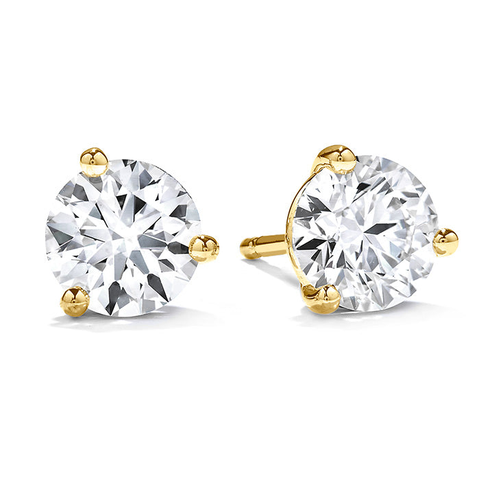 1 Carat Solitaire Diamond Stud Earrings round Brilliant Shape 3 Prong Screw Back (J-K Color, I2 Clarity)