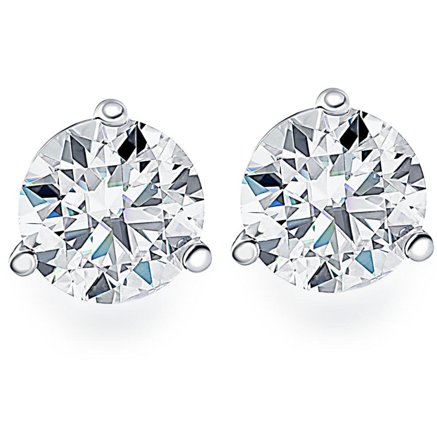1 Carat Solitaire Diamond Stud Earrings round Brilliant Shape 3 Prong Screw Back (J-K Color, VS2-SI1 Clarity)