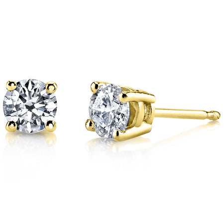 1 Carat Solitaire Diamond Stud Earrings round Cut 4 Prong Screw Back (F-G Color, Eye Clean Clarity)