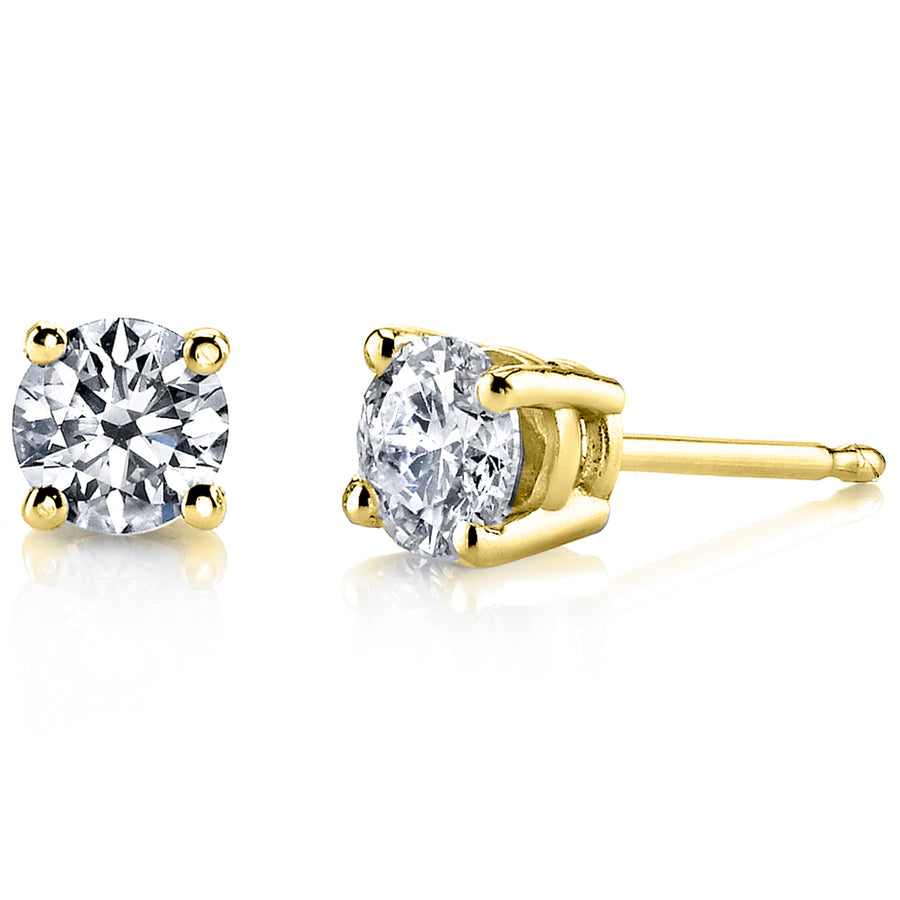 1 Carat Solitaire Diamond Stud Earrings round Cut 4 Prong Screw Back (F-G Color, Eye Clean Clarity)