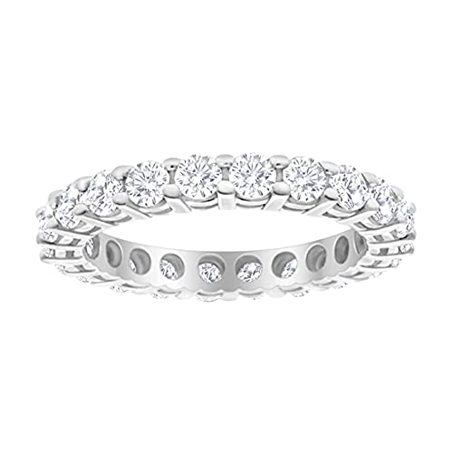 1 Carat (Ctw) 14K White Gold round Diamond Ladies Eternity Wedding Anniversary Stackable Ring Band Value Collection