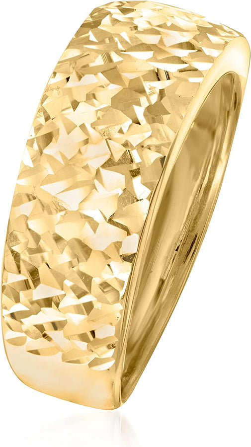 Italian 14Kt Yellow Gold Diamond-Cut Ring