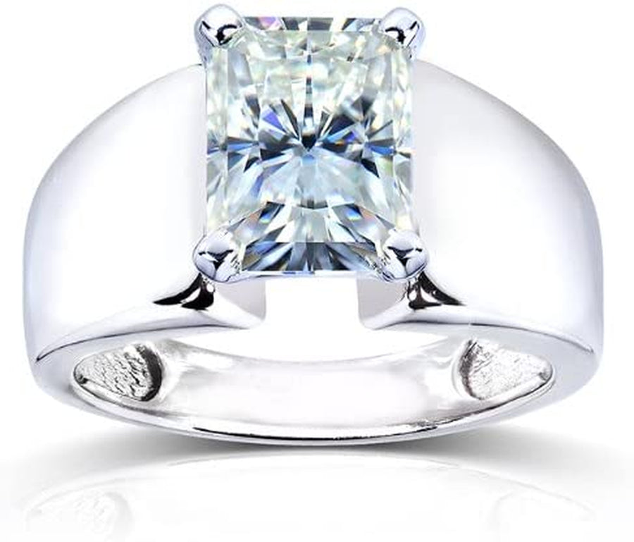 Radiant-Cut Moissanite Solitaire Engagement Ring 2 3/4 CTW 14K White Gold