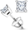 1/2-2 Carat Total Weight Princess Diamond Stud Earrings 4 Prong Screw Back (I-J Color I1-I2 Clarity)
