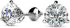 1/4-2 Carat Total Weight round Diamond Stud Earrings 4 Prong Screw Back (D-E Color SI2-I1 Clarity)