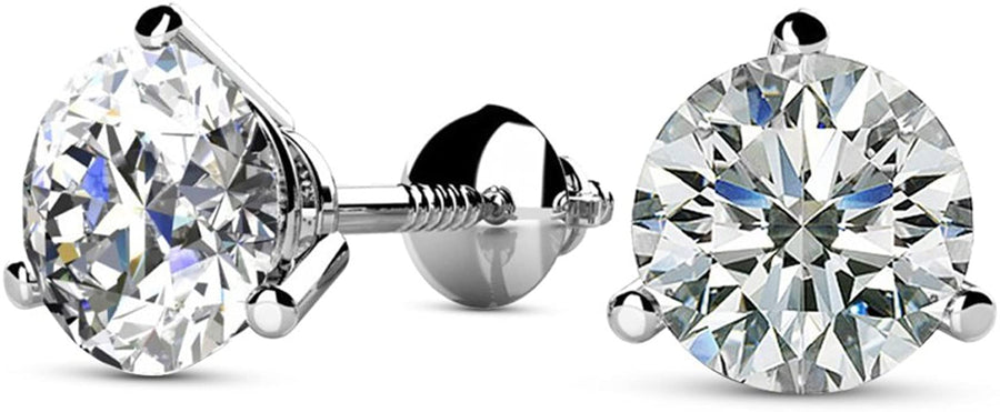    2Carat14KWhiteGoldSolitaireDiamondStudEarringsroundCut4ProngScrewBack_I-JColor_I1-I2Clarity_1f55aa76-b31c-4178-a4b9-096d66544b6f