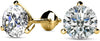 1/4-2 Carat Total Weight round Diamond Stud Earrings 3 Prong Martini Screw Back (H-I Color SI2-I1 Clarity)