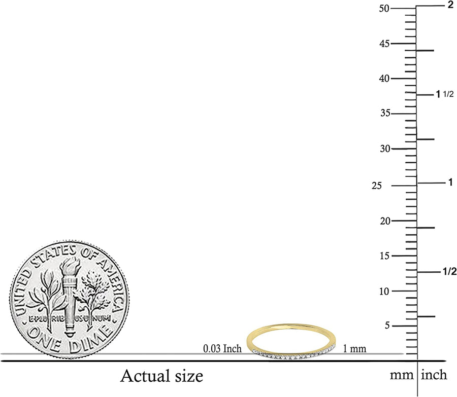 round White Diamond Stackable Wedding Band for Women (0.08 Ctw, Color I-J, Clarity I1-I3) in Gold