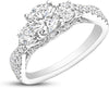 1.5 Carat (Ctw) Moissanite Engagement Rings for Women Platinum Plated Silver Ring Moissanite Rings