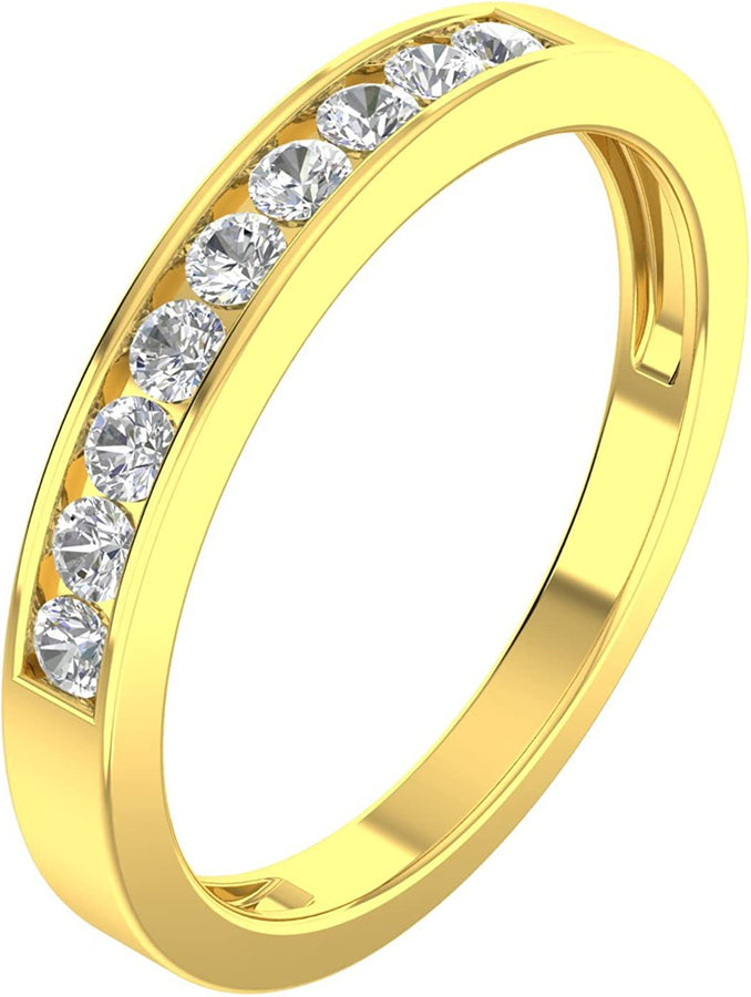 1/4Ctw Diamond Channel Wedding Band in 10K White Gold or Yellow Gold