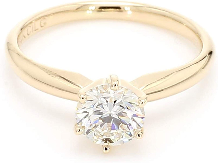 0.50Ct Engagement Ring 14K Yellow Gold Lab-Grown Diamond Solitaire Wedding (I-J Color, VS2-SI1 Clarity)