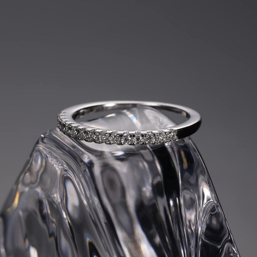 Moissanite Wedding Band for Women D Color VVS1 Engagement Rings Stackable Anniversary Promise Statement Ring