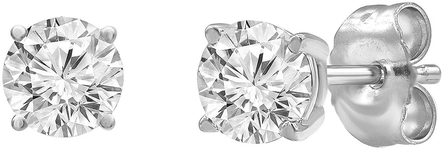 1.00 to 6.50 Carat Diamond, Stylish Prong Set 14K White Gold Round-Cut Diamond Stud Earring (J,VS2-SI1) by La4Ve Diamonds| Lab Grown Diamond Fine Jewelry for Women Teen Girls | Gift Box Included