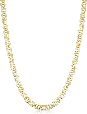 Solid 14K Yellow Gold Filled Mariner Link Chain Necklace for Men and Women (3.3 Mm, 4 Mm, 5 Mm, 5.8 Mm or 7.8 Mm)