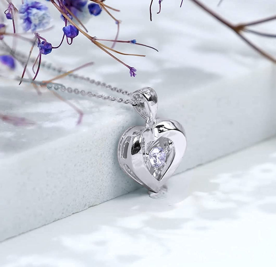 18K Gold Heart Jewelry Necklace for Women, Solid Gold Chain and Pendant Necklace for Her, Anniversary Jewelry Present for Wife, Gifts for Mother,18