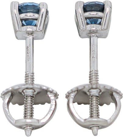 Womens 14K White Gold Earrings IGI Certified 3/4 Carat Lab-Created Diamond Stud Screw Back (White I-J, Pink Blue Color VS2-SI1 Clarity)