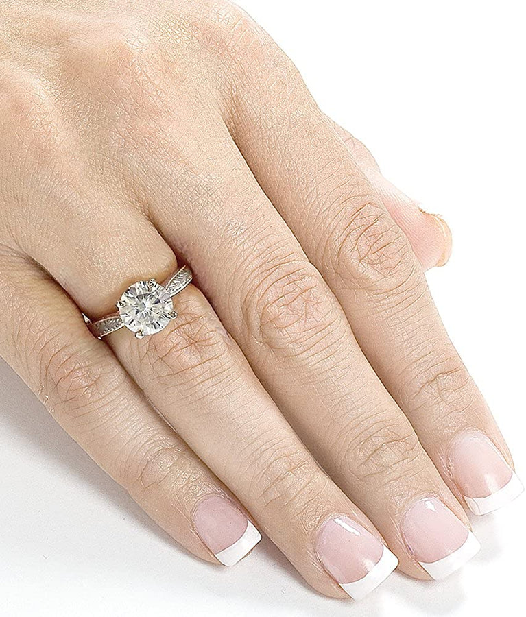 Antique Style Style Moissanite Engagement Ring 1 1/2 CTW 14K White Gold