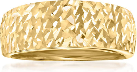 Italian 14Kt Yellow Gold Diamond-Cut Ring
