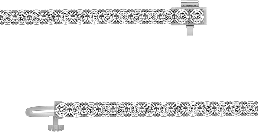 1.00 Carat Real Diamond Circle Link Tennis Bracelet (J, I3) Rhodium Plated over Sterling Silver Illusion Set Miracle Plate Wedding Fashion Jewelry| by  (White, Yellow, Rose Gold Tone)