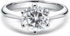 0.5-3 Carat Moissanite Ring, Platinum Plated Sterling Silver round Cut Solitaire Ring for Women, Engagement, Promise, Wedding