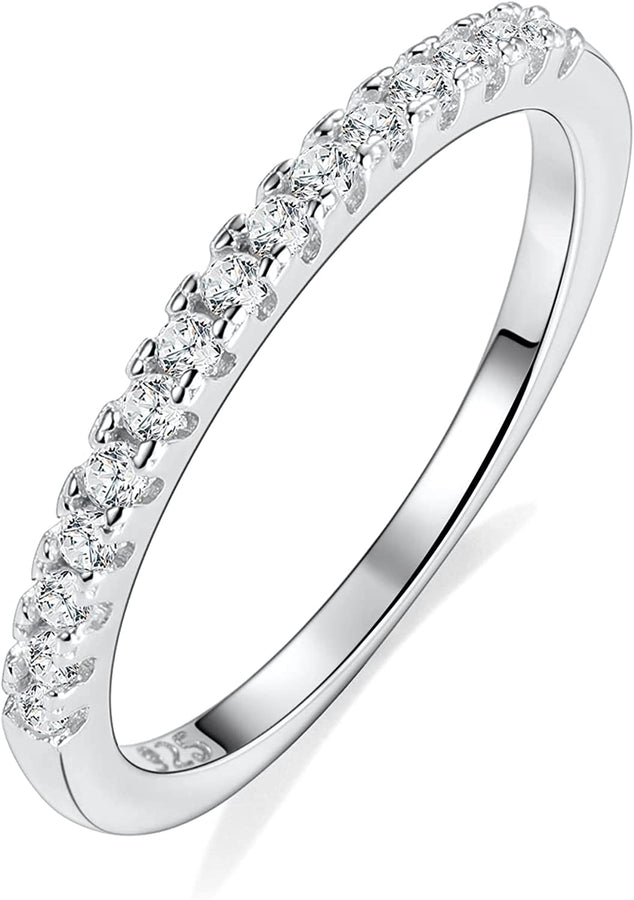 Moissanite Wedding Band for Women D Color VVS1 Engagement Rings Stackable Anniversary Promise Statement Ring