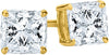 1/2-2 Carat Total Weight Princess Diamond Stud Earrings 4 Prong Screw Back (I-J Color I1-I2 Clarity)