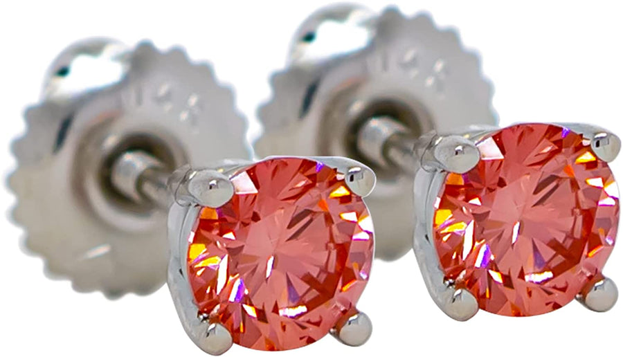14K Gold Earrings 1.00 Carat Lab-Created Diamond Stud Womens Screw Back VS2-SI1
